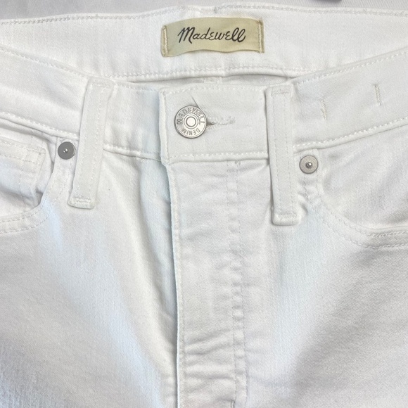 🎄MADEWELL Stovepipe Jean in Pure White High Rise Cropped Size 24 - Picture 3 of 5